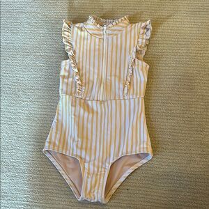 Mott50 Yellow and White Zip-Up Swimsuit